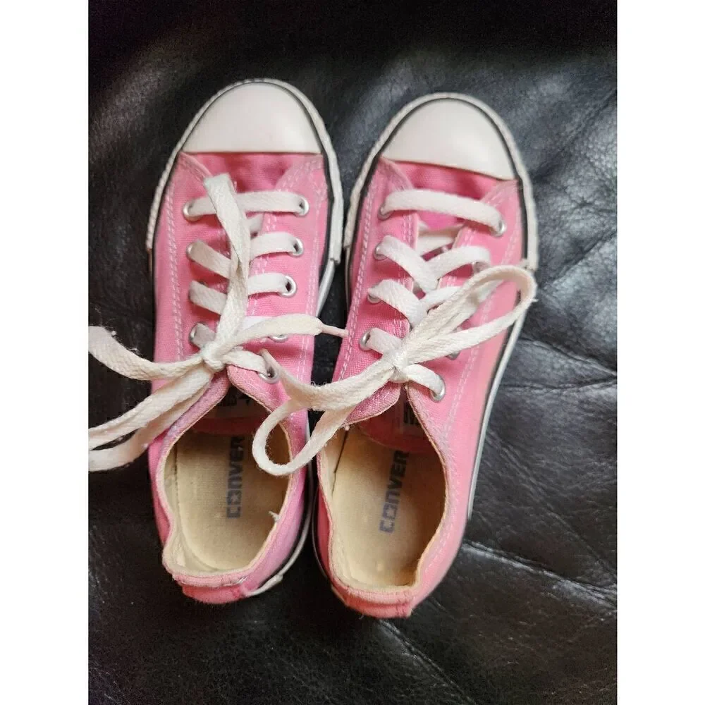 Converse Chuck Taylor All Stars Big Girl's Pink Tennis Shoes Sneakers 3 Youth